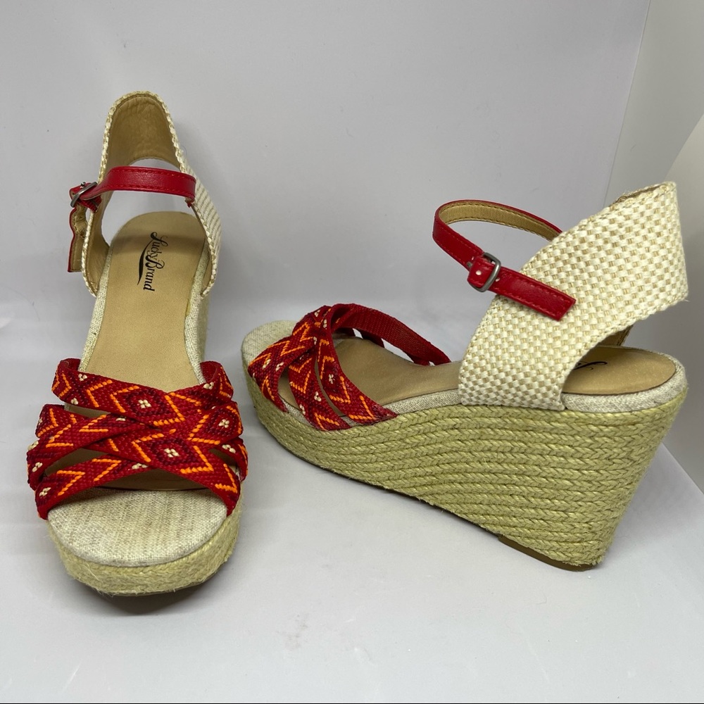 Lucky Brand Woven Strap Platform Espadrille Wedges - Picture 3 of 11